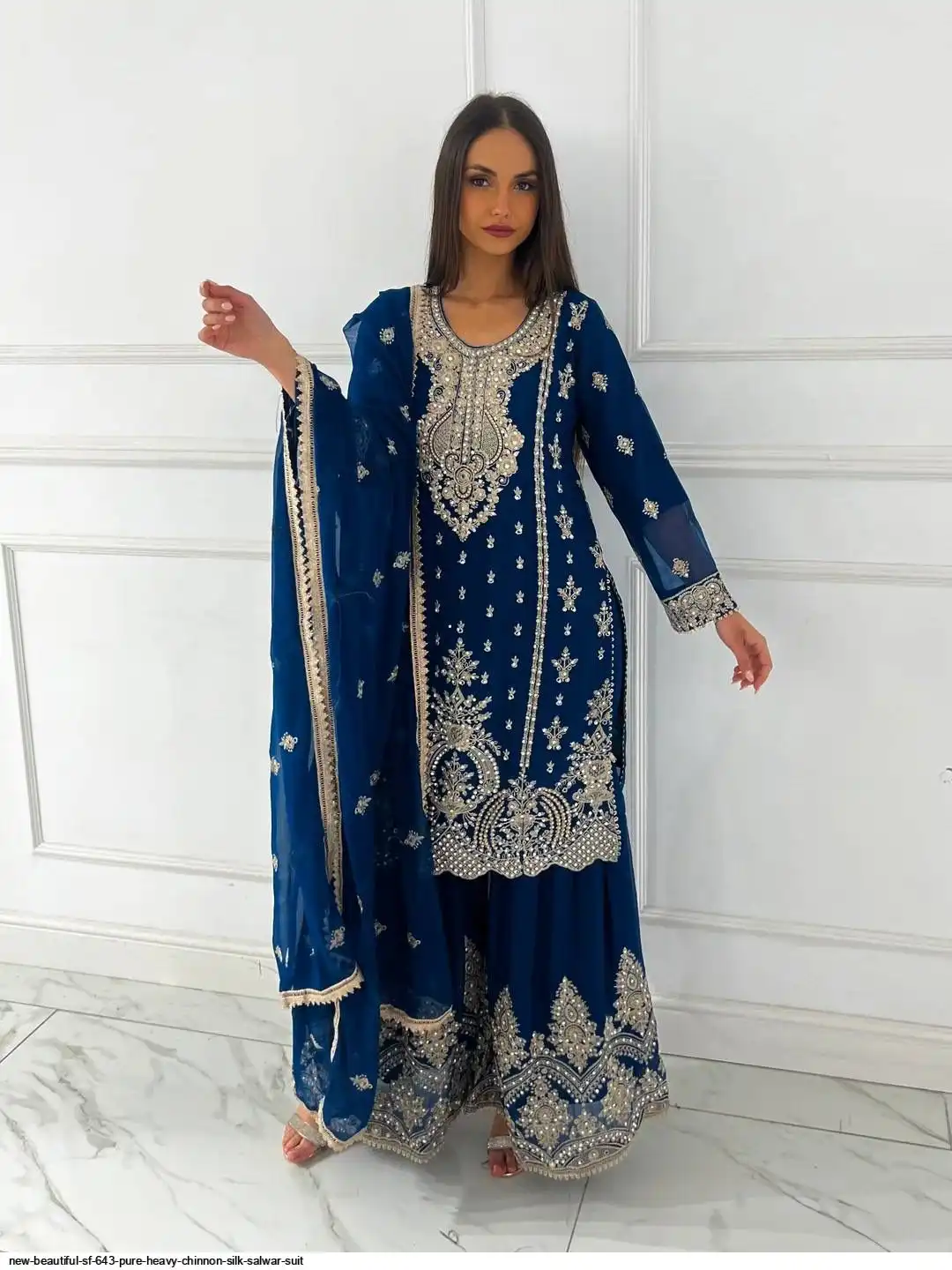 NEW BEAUTIFUL SF 643 PURE HEAVY CHINNON SILK SALWAR SUIT 1