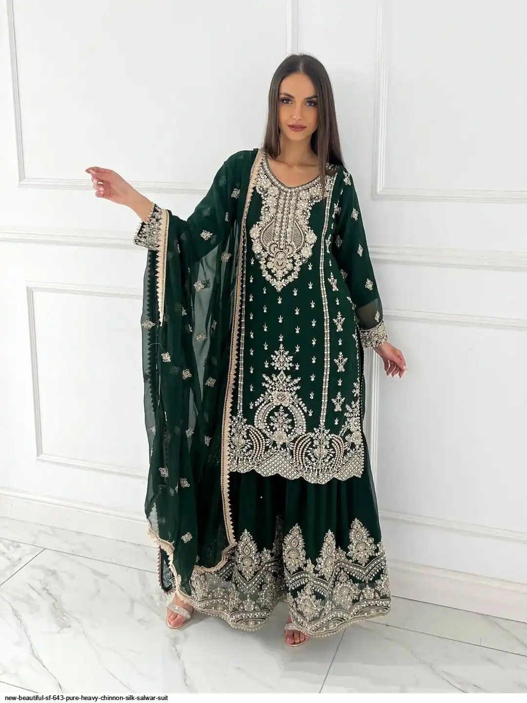 NEW BEAUTIFUL SF 643 PURE HEAVY CHINNON SILK SALWAR SUIT 2