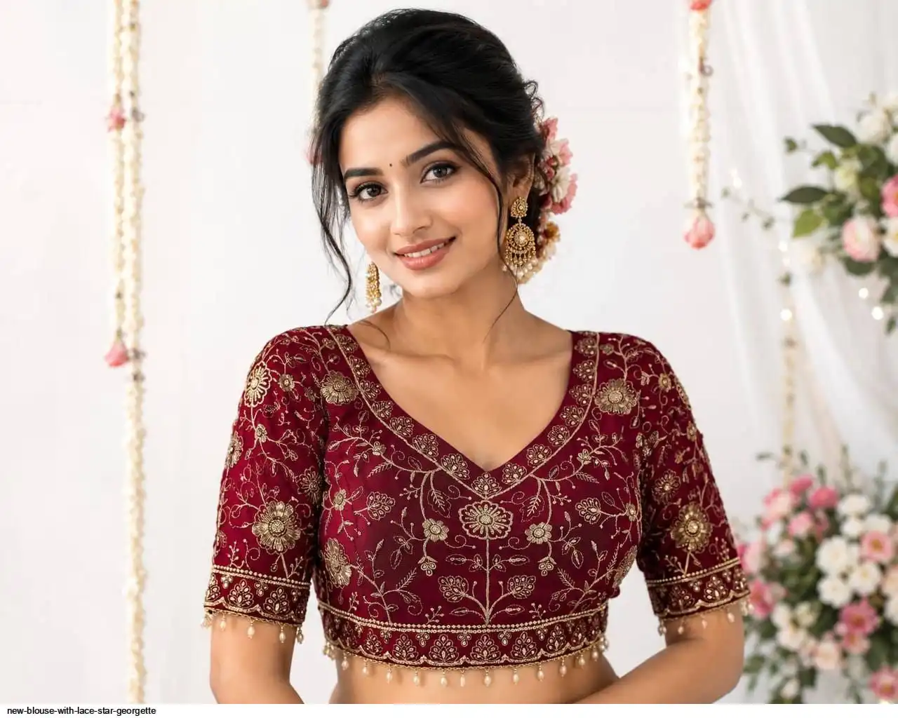 NEW BLOUSE WITH LACE STAR GEORGETTE 1