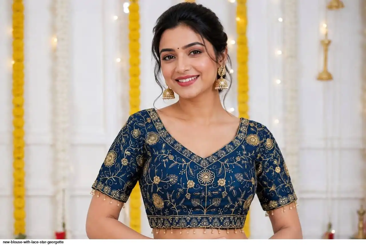 NEW BLOUSE WITH LACE STAR GEORGETTE 5