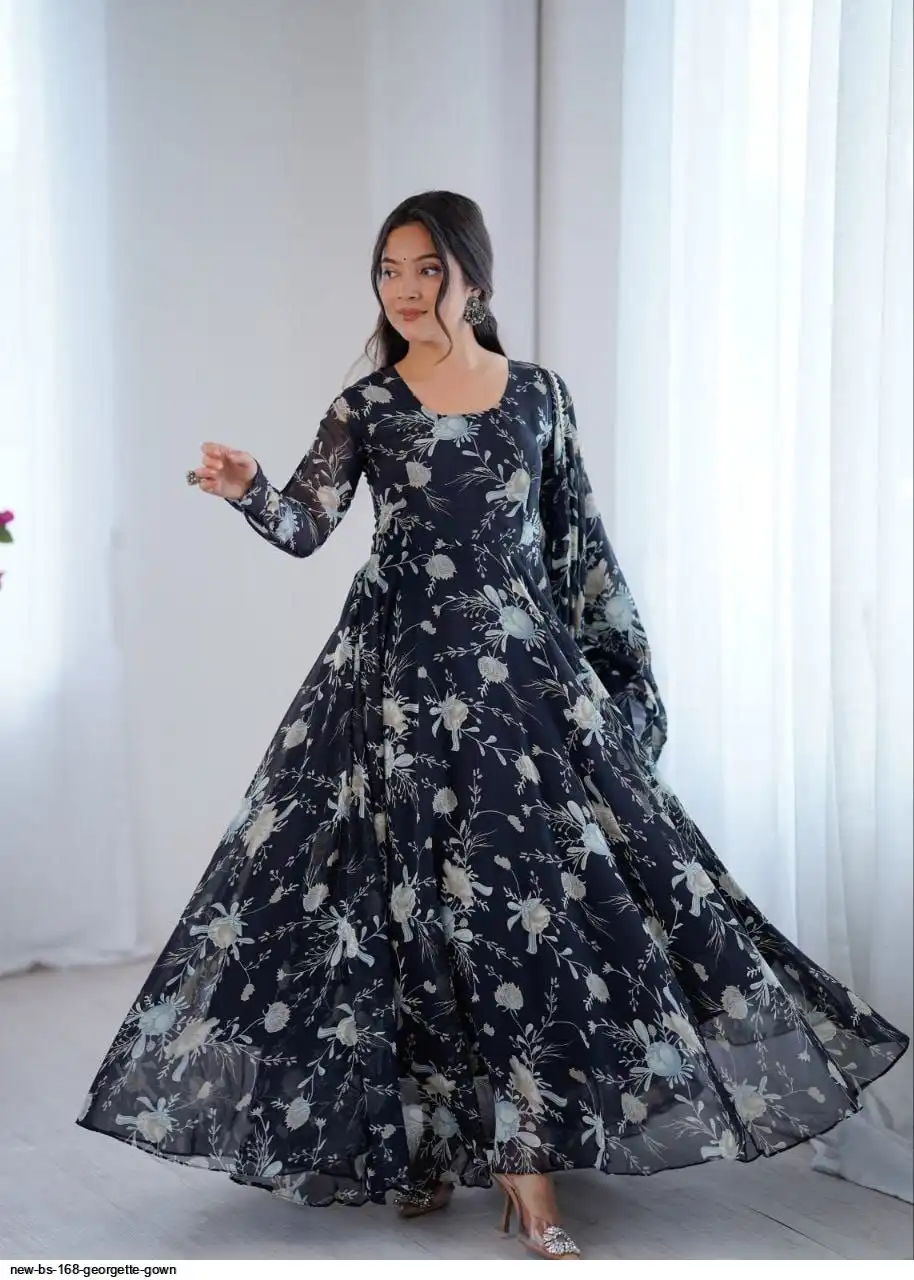 NEW BS 168 GEORGETTE GOWN 6