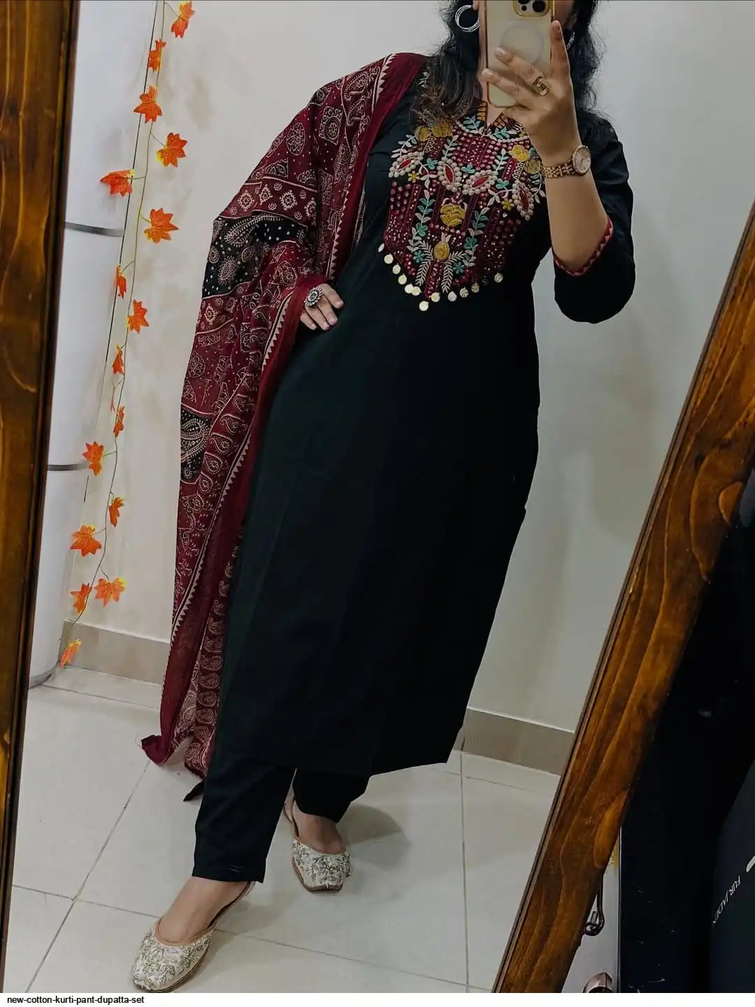 NEW COTTON KURTI PANT DUPATTA SET B