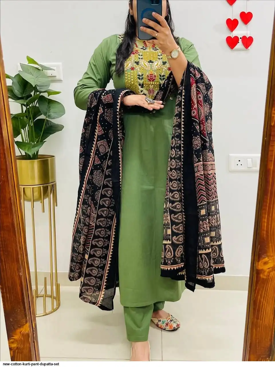 NEW COTTON KURTI PANT DUPATTA SET C