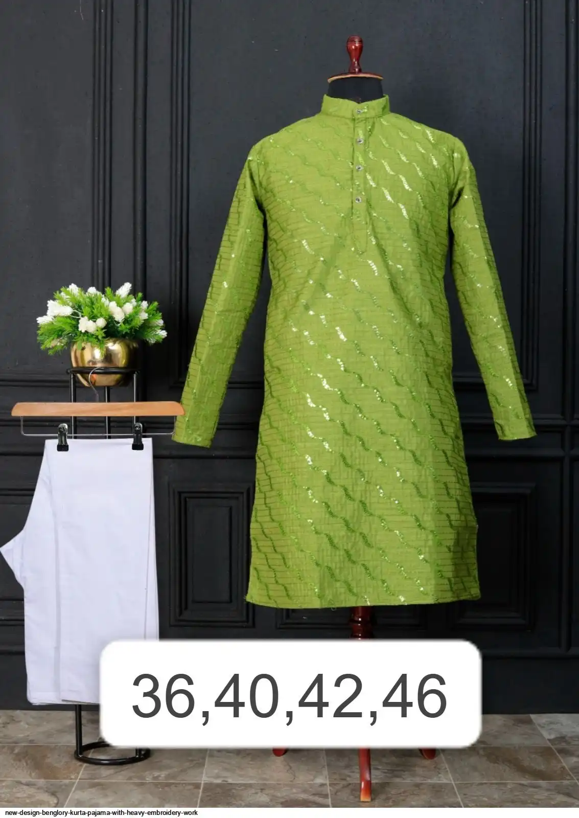 NEW DESIGN BENGLORY KURTA PAJAMA WITH HEAVY EMBROIDERY WORK D