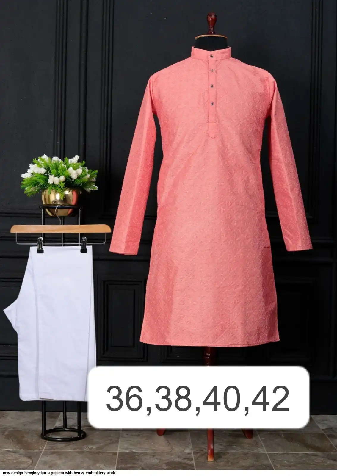 NEW DESIGN BENGLORY KURTA PAJAMA WITH HEAVY EMBROIDERY WORK E