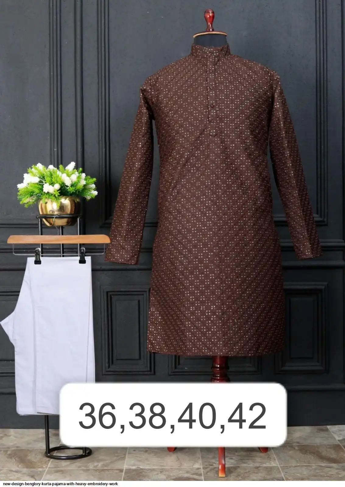 NEW DESIGN BENGLORY KURTA PAJAMA WITH HEAVY EMBROIDERY WORK J