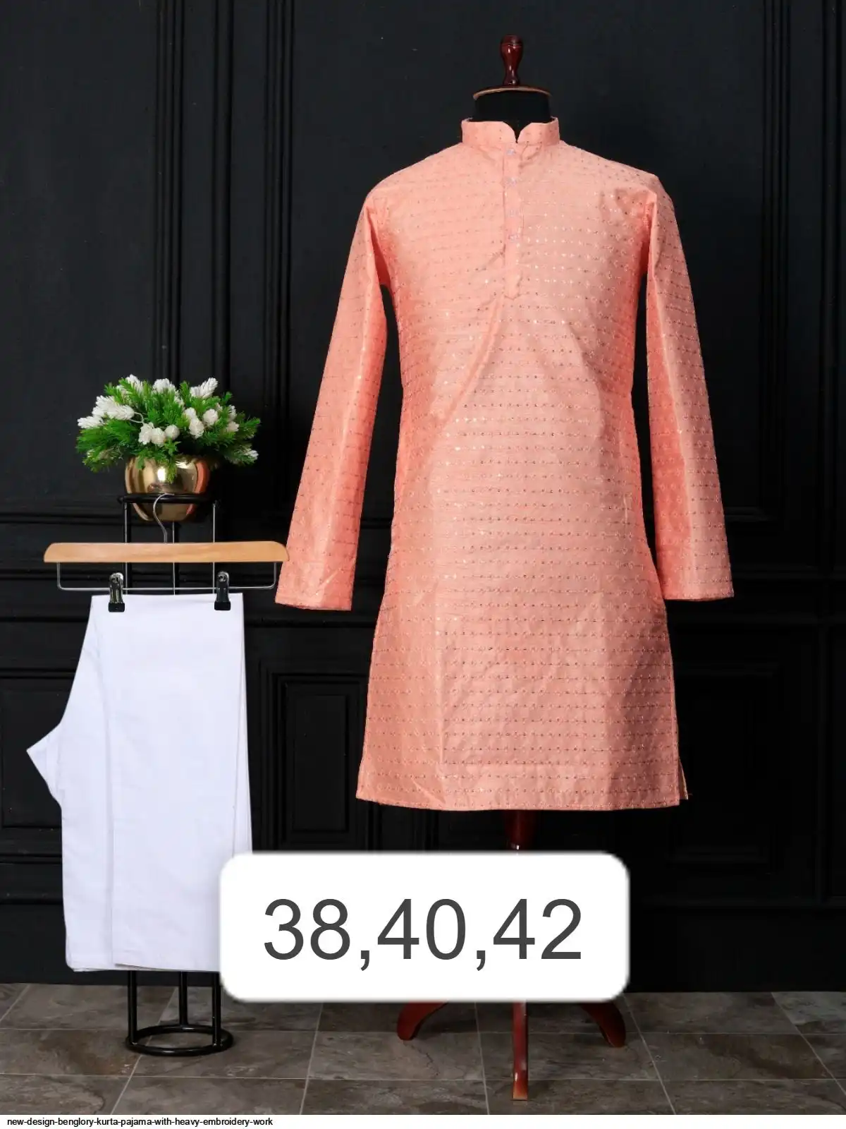 NEW DESIGN BENGLORY KURTA PAJAMA WITH HEAVY EMBROIDERY WORK L