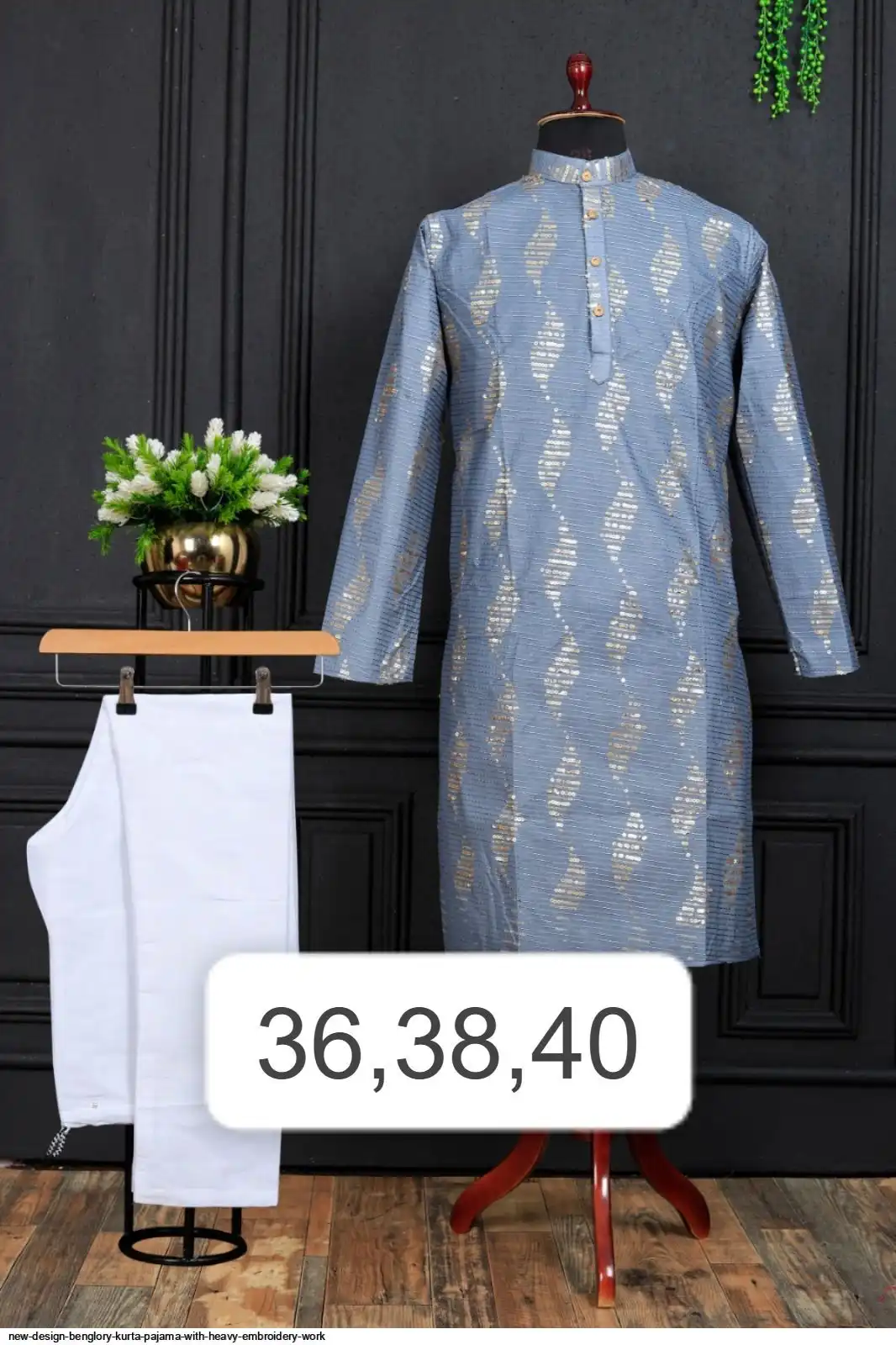 NEW DESIGN BENGLORY KURTA PAJAMA WITH HEAVY EMBROIDERY WORK O