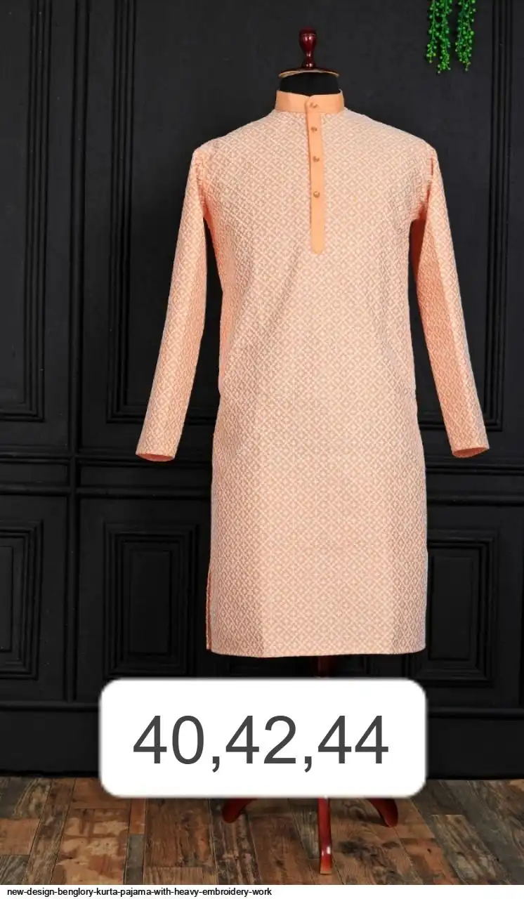 NEW DESIGN BENGLORY KURTA PAJAMA WITH HEAVY EMBROIDERY WORK N