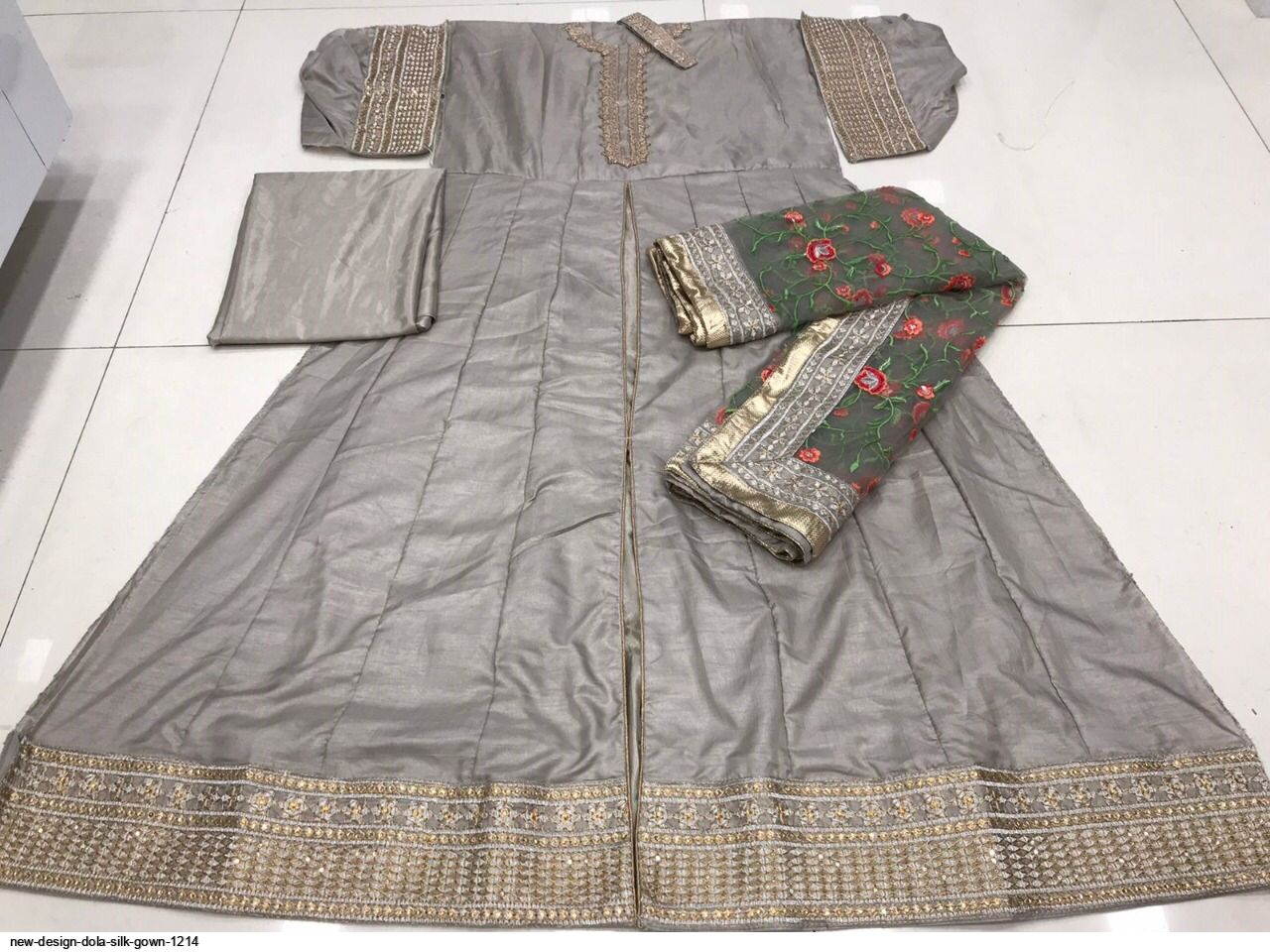 NEW DESIGN DOLA SILK GOWN 1214