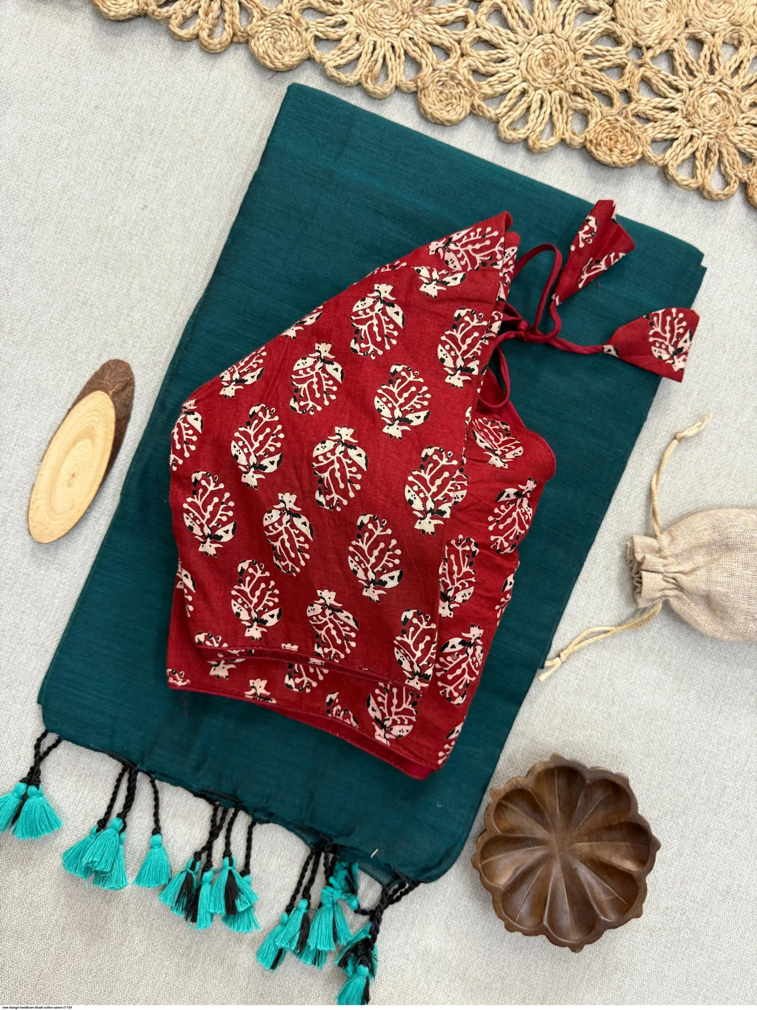 NEW DESIGN HANDLOOM KHADI COTTON SAREE CF 154 C
