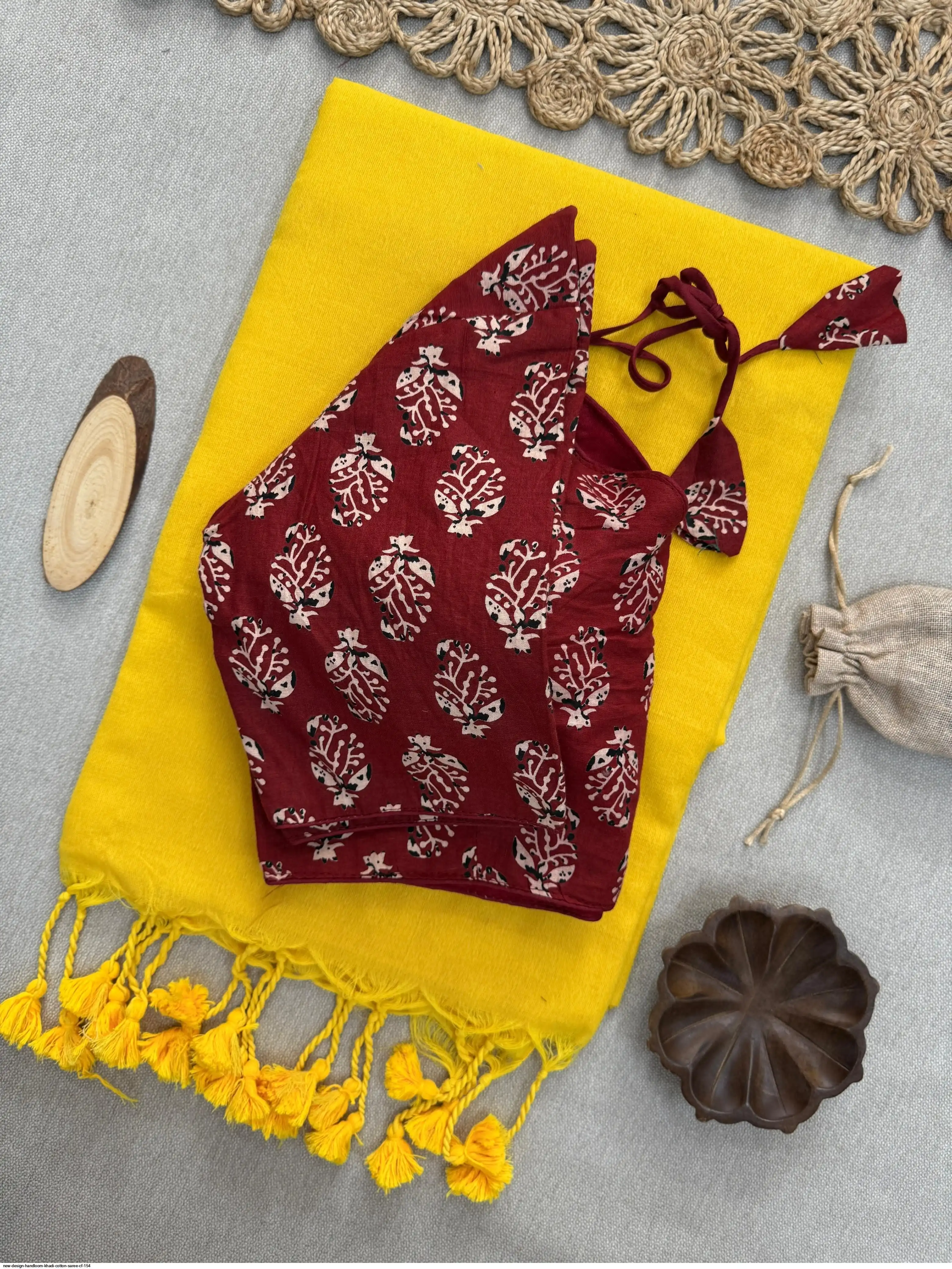 NEW DESIGN HANDLOOM KHADI COTTON SAREE CF 154 B