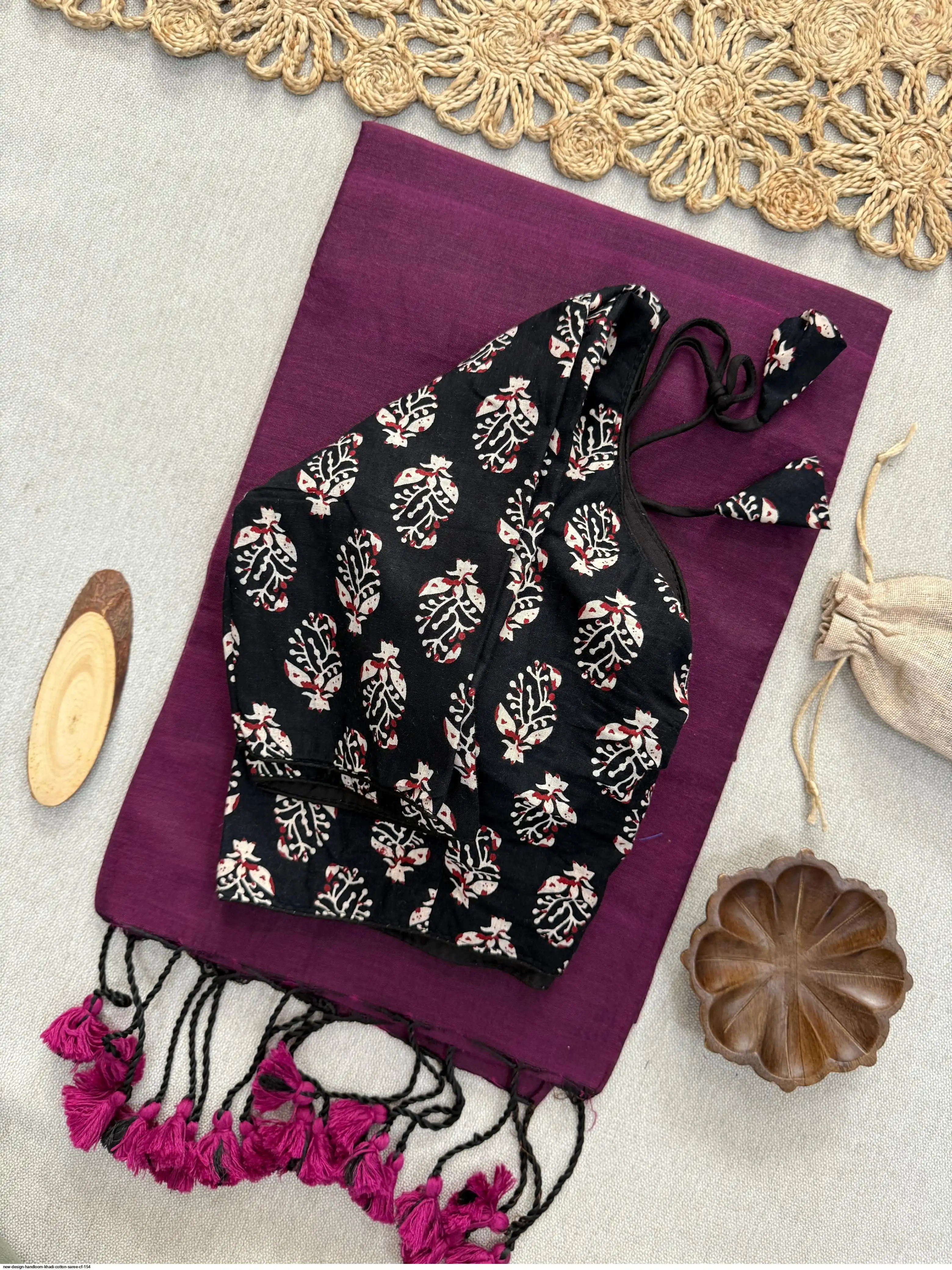 NEW DESIGN HANDLOOM KHADI COTTON SAREE CF 154 E