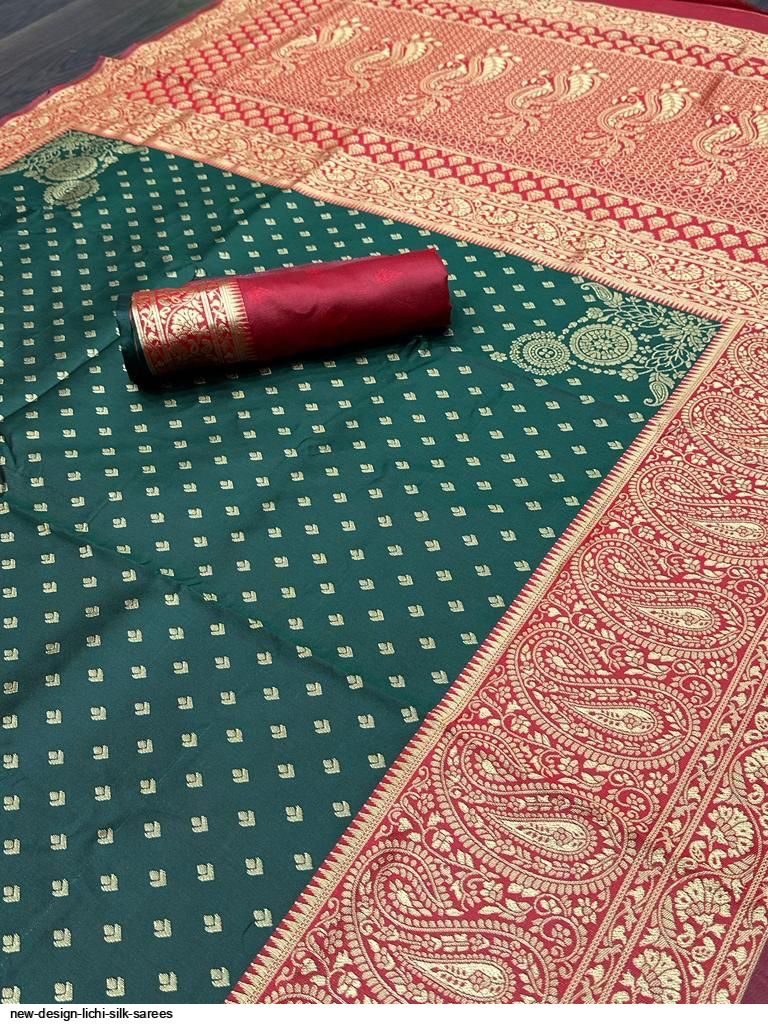 NEW DESIGN LICHI SILK SAREES B