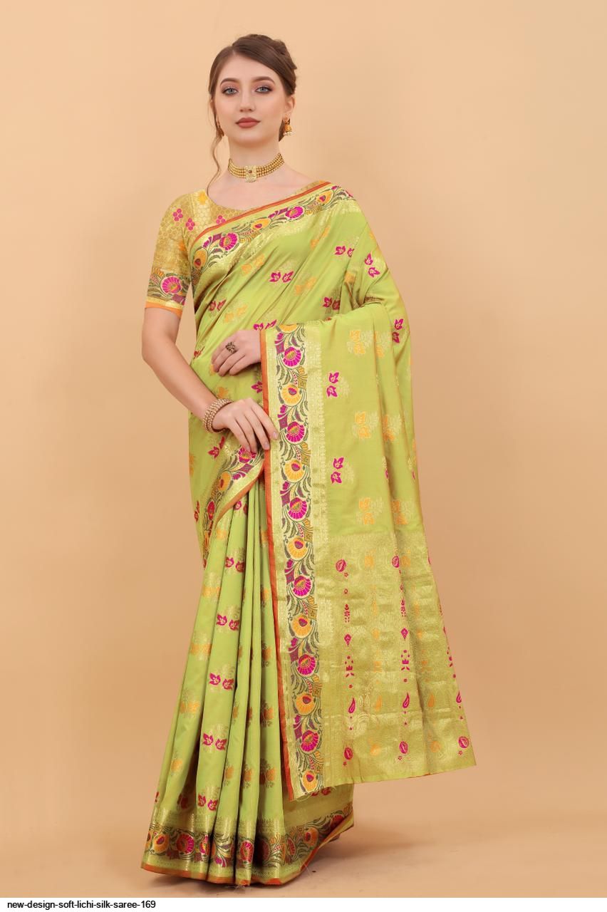 NEW DESIGN SOFT LICHI SILK SAREE 169 E