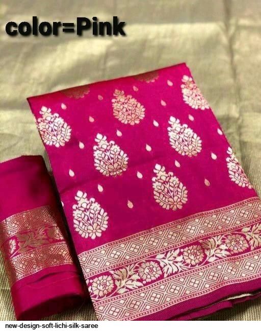 NEW DESIGN SOFT LICHI SILK SAREE A