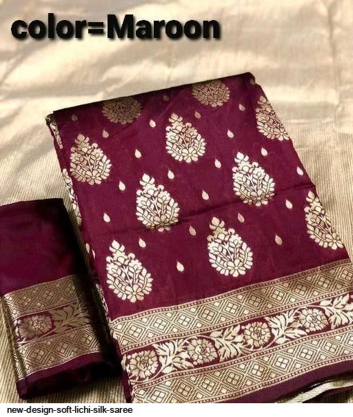 NEW DESIGN SOFT LICHI SILK SAREE F