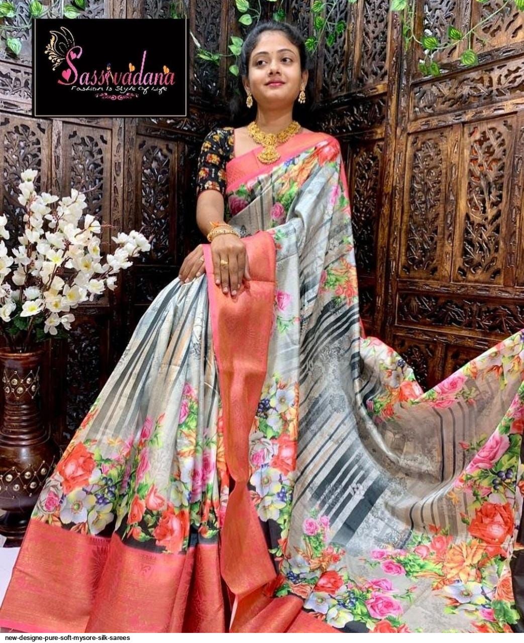 NEW DESIGNE Pure soft Mysore silk SAREES