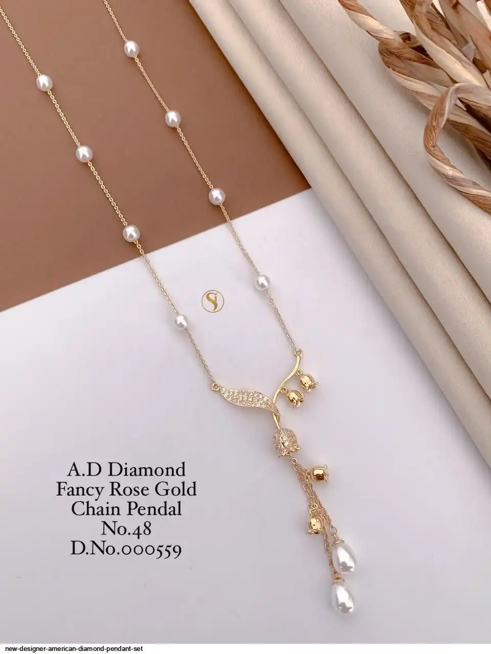 NEW DESIGNER AMERICAN DIAMOND PENDANT SET D