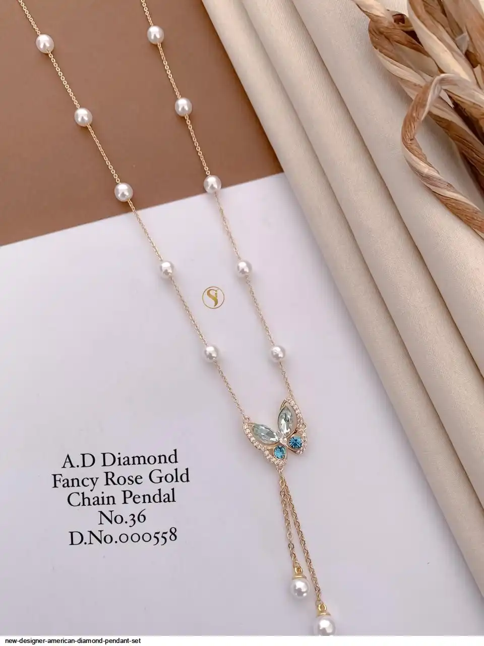 NEW DESIGNER AMERICAN DIAMOND PENDANT SET C