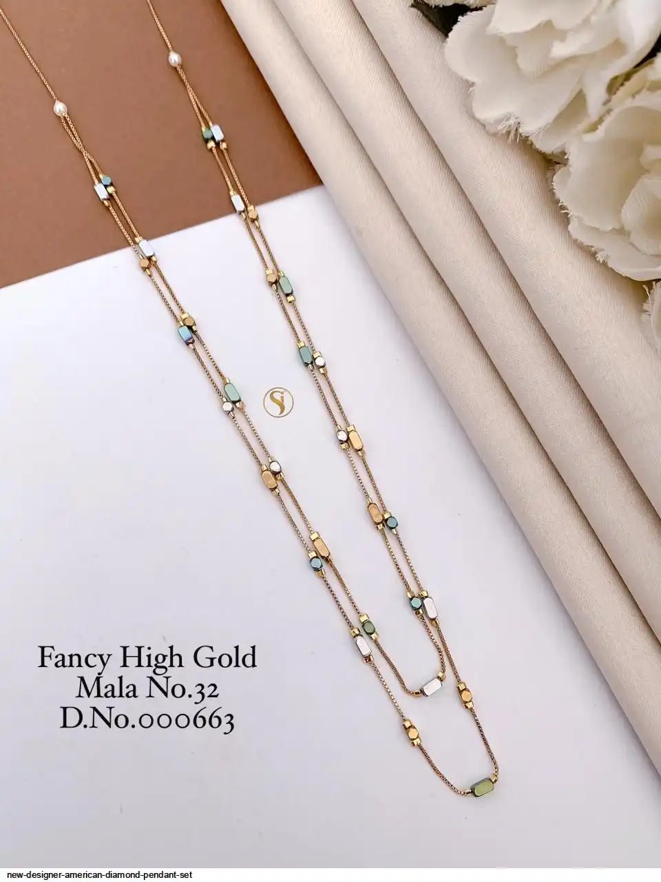 NEW DESIGNER AMERICAN DIAMOND PENDANT SET G