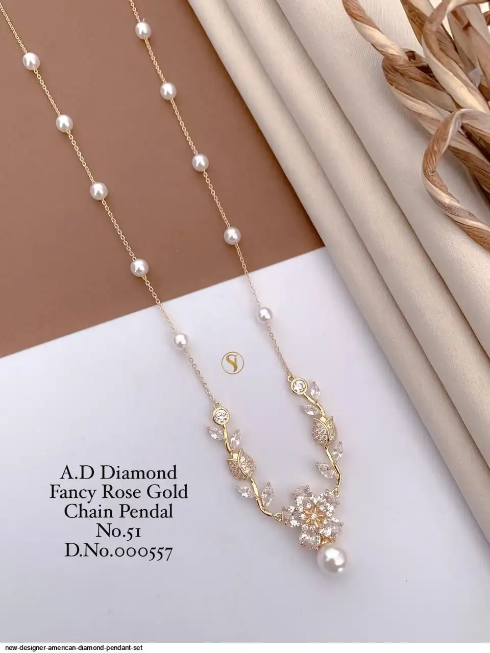 NEW DESIGNER AMERICAN DIAMOND PENDANT SET