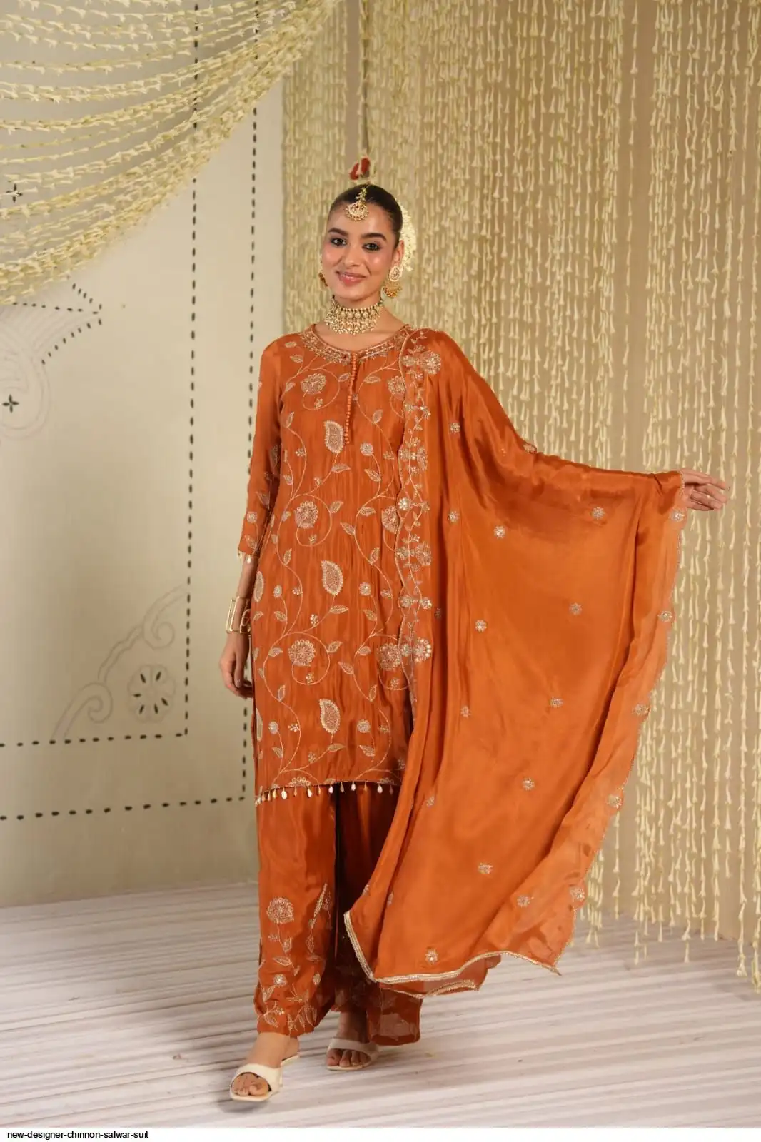NEW DESIGNER CHINNON SALWAR SUIT B