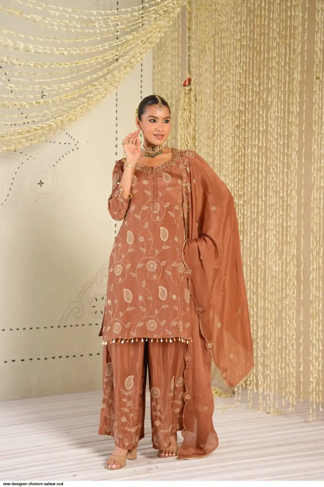 NEW DESIGNER CHINNON SALWAR SUIT C
