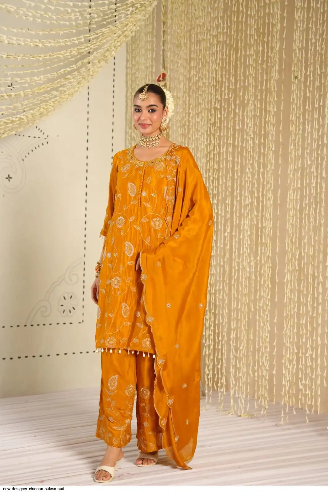 NEW DESIGNER CHINNON SALWAR SUIT D