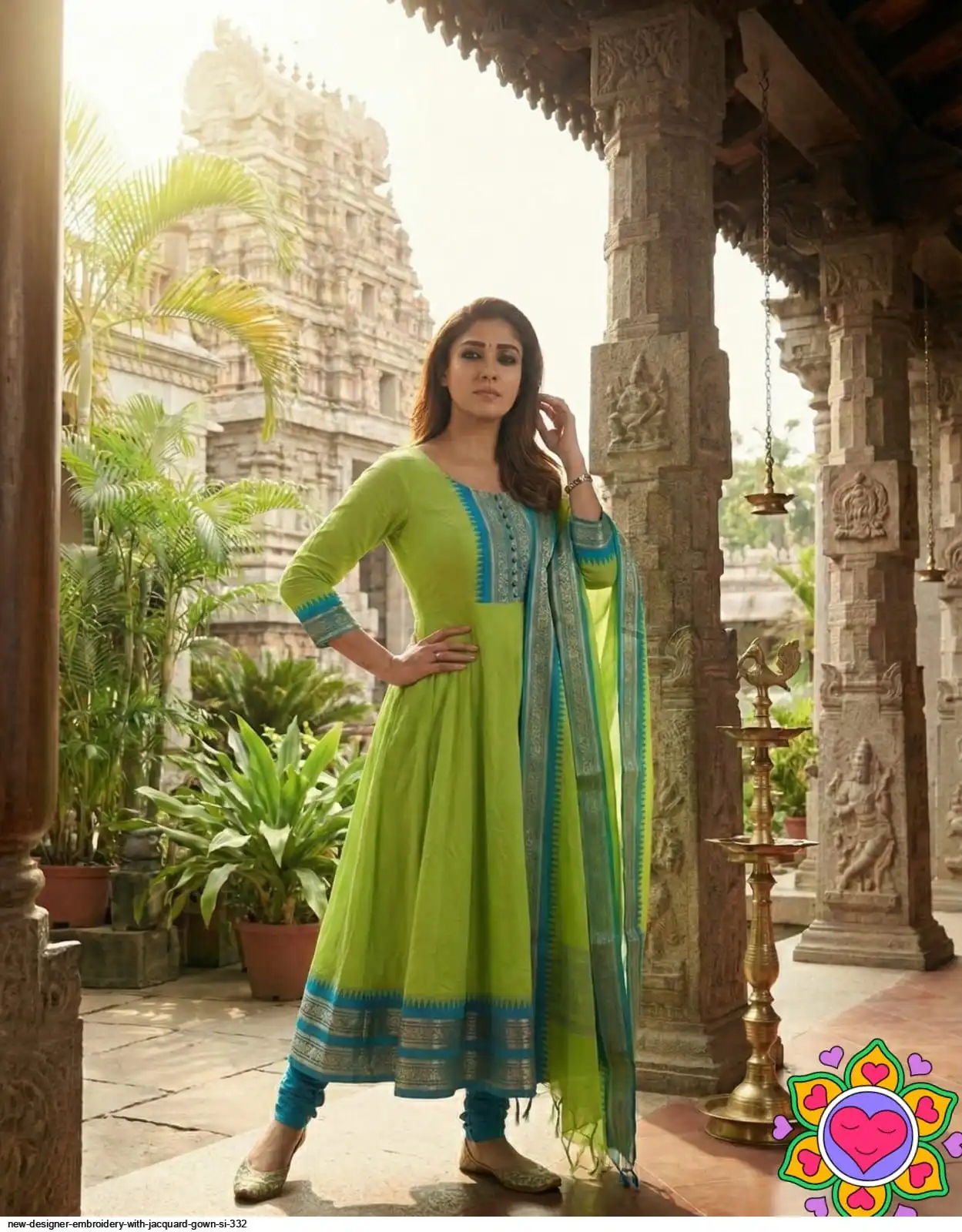 NEW DESIGNER EMBROIDERY WITH JACQUARD GOWN SI 332 D