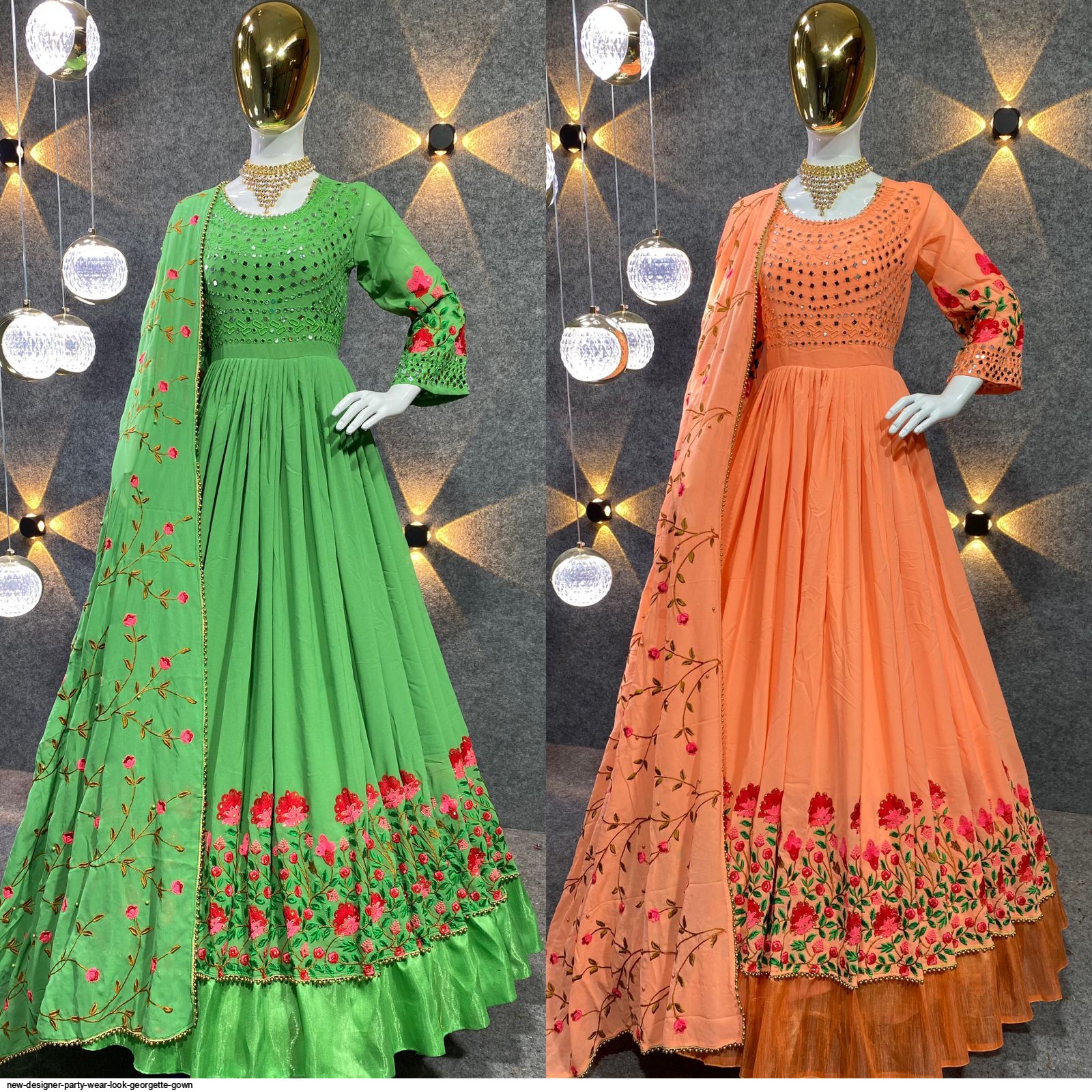 New Presenting By New Party Wear Look Organza Taby Silk Gown With Dupa