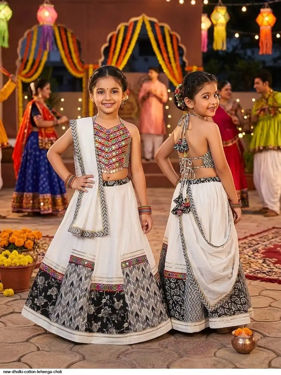 NEW DHOLKI COTTON LEHENGA CHOLI 2