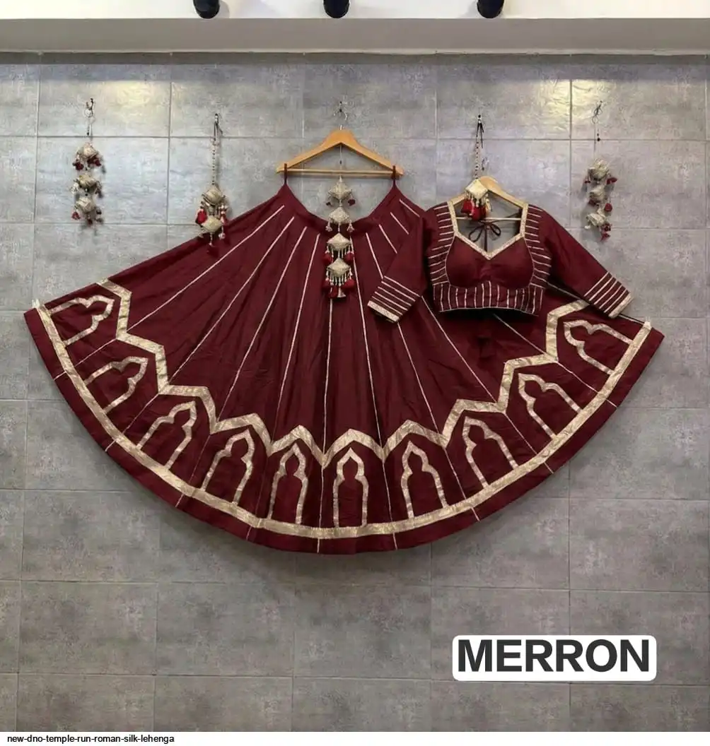 NEW DNO TEMPLE RUN ROMAN SILK LEHENGA 3