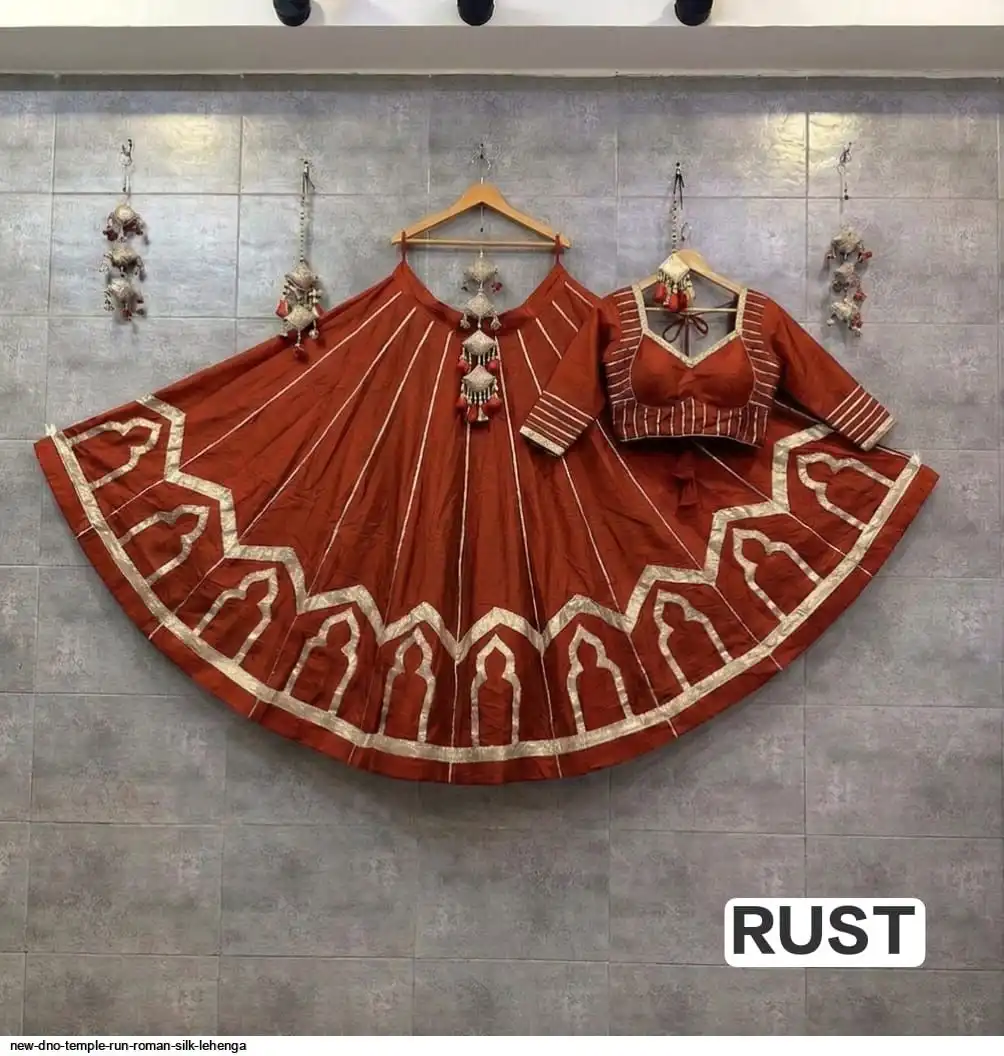 NEW DNO TEMPLE RUN ROMAN SILK LEHENGA 6