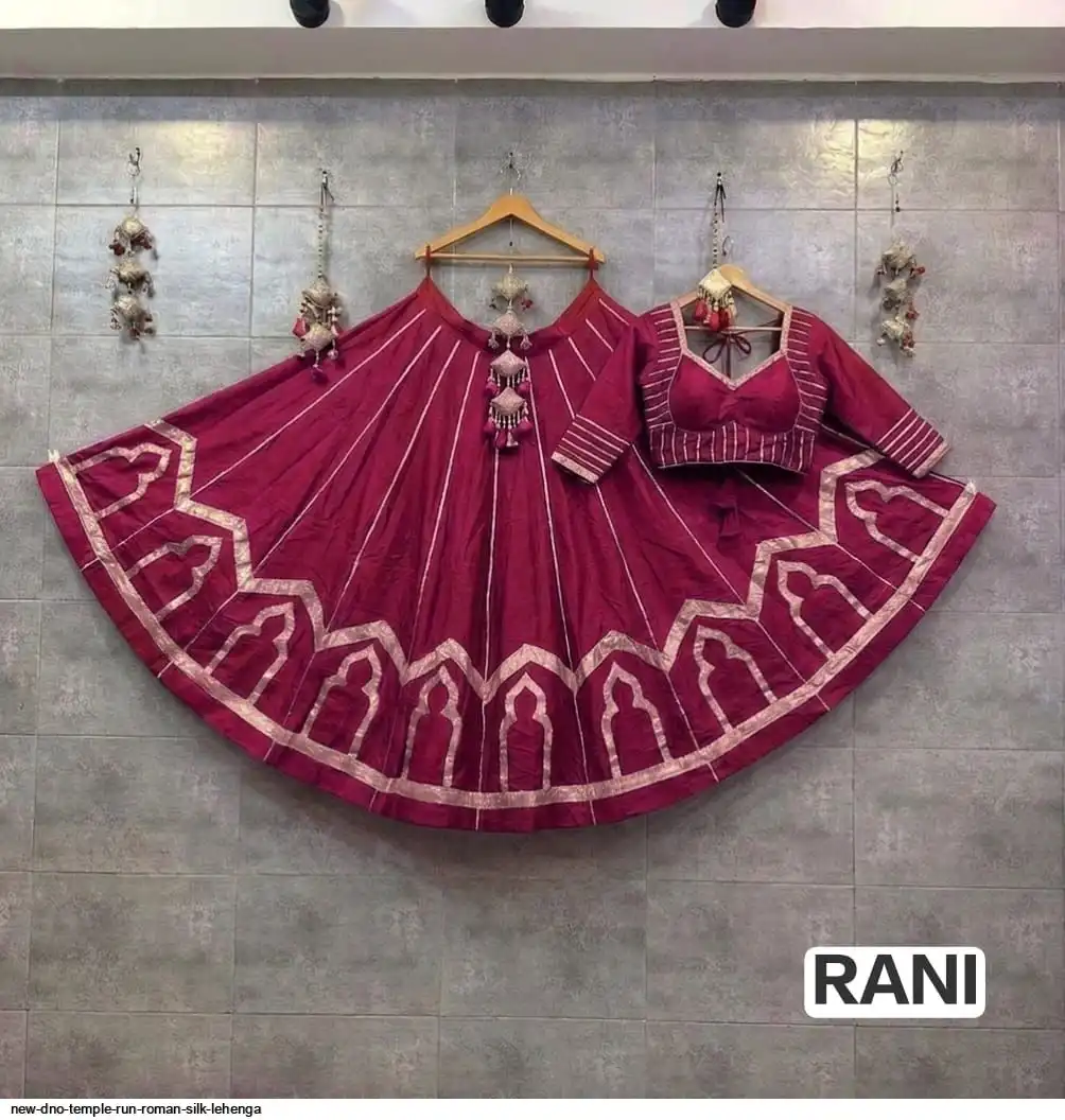 NEW DNO TEMPLE RUN ROMAN SILK LEHENGA 4