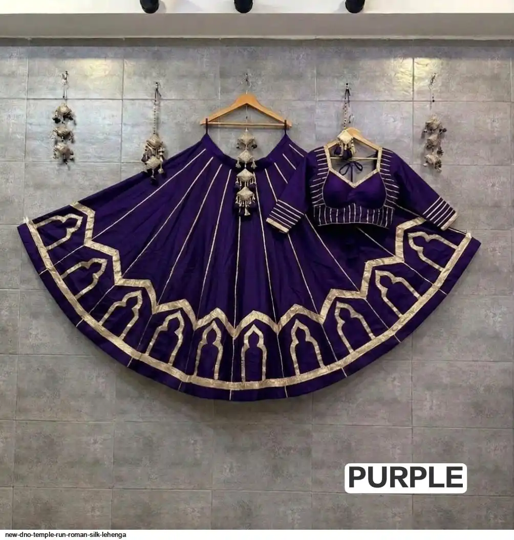 NEW DNO TEMPLE RUN ROMAN SILK LEHENGA 5