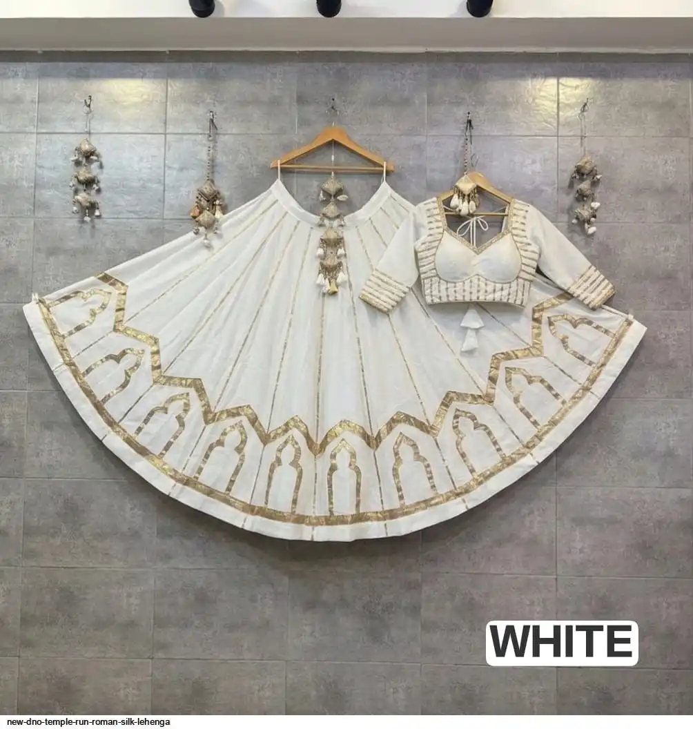 NEW DNO TEMPLE RUN ROMAN SILK LEHENGA 7