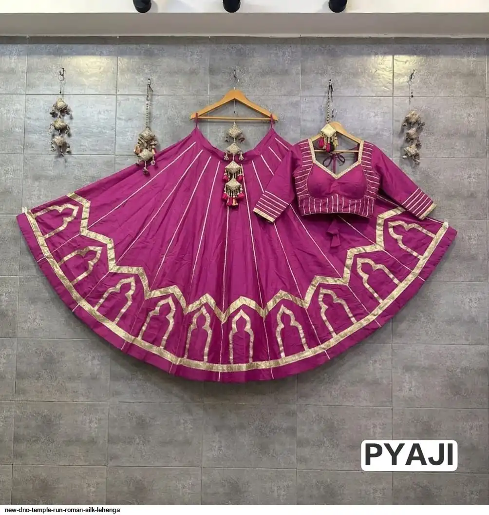 NEW DNO TEMPLE RUN ROMAN SILK LEHENGA 9