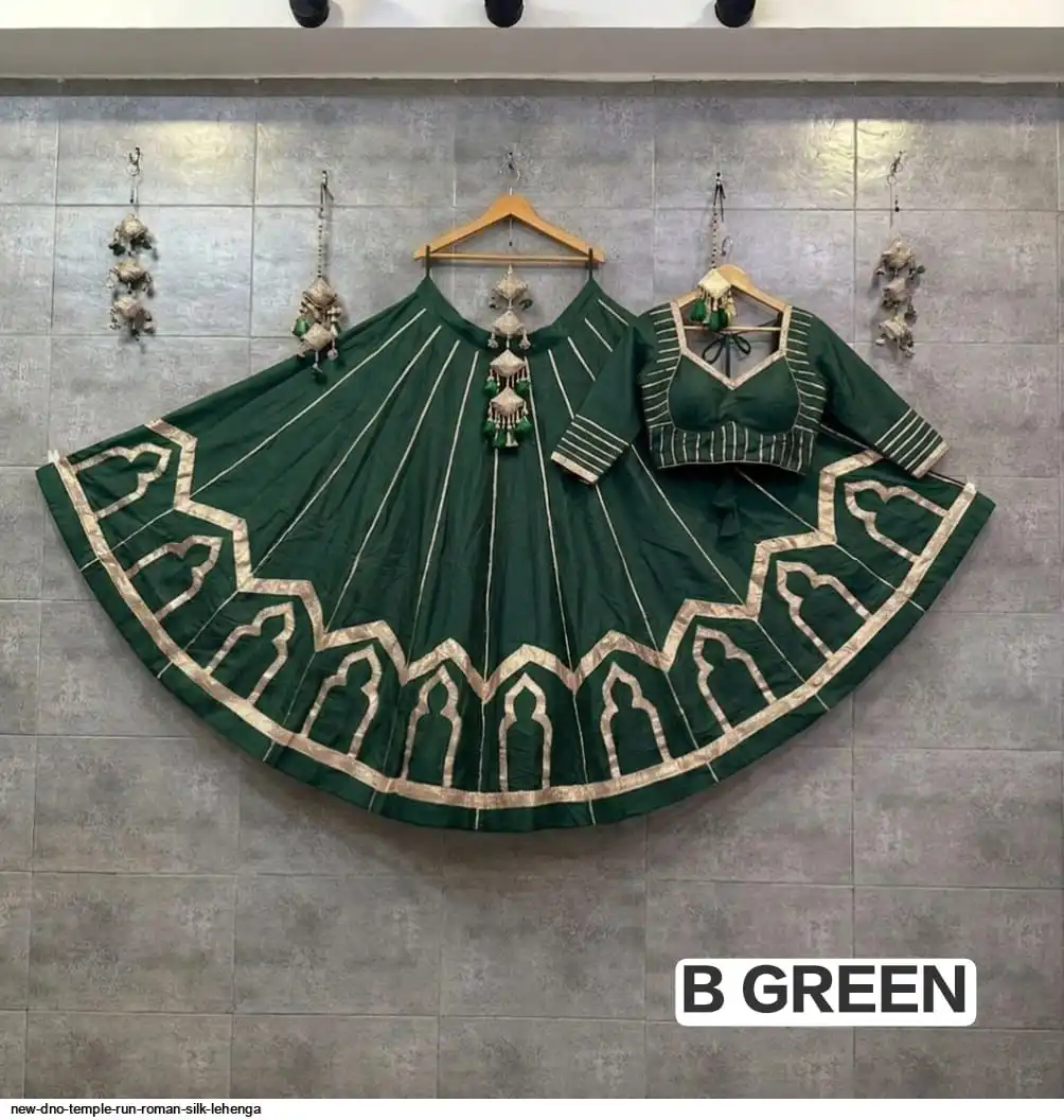 NEW DNO TEMPLE RUN ROMAN SILK LEHENGA 10