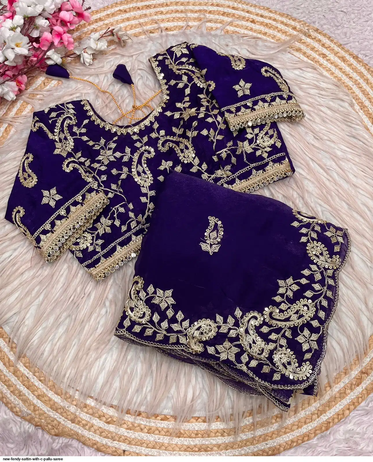 NEW FENDY SATTIN WITH C PALLU SAREE 5