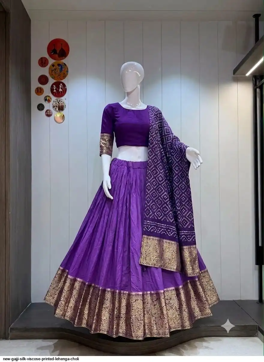 NEW GAJJI SILK VISCOSE PRINTED LEHENGA CHOLI 3