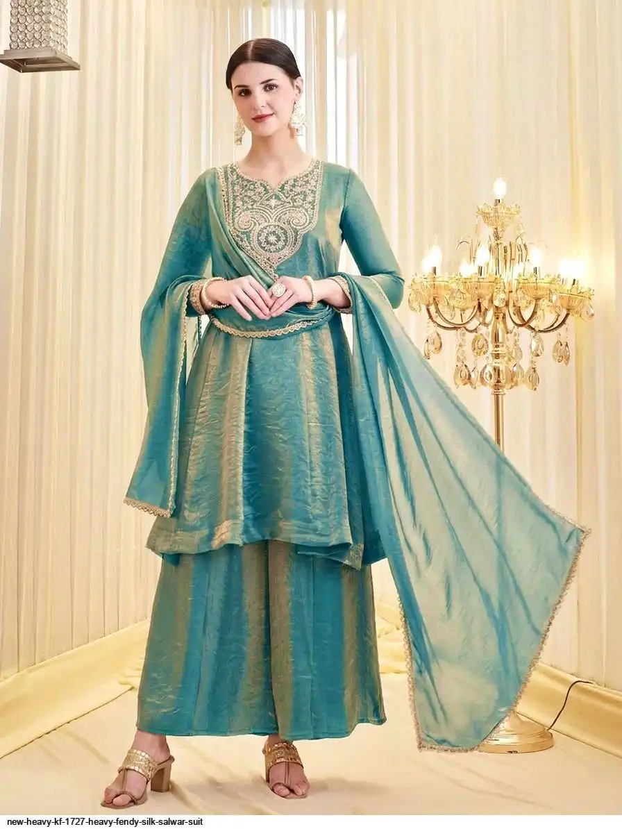NEW HEAVY KF 1727 HEAVY FENDY SILK SALWAR SUIT 2