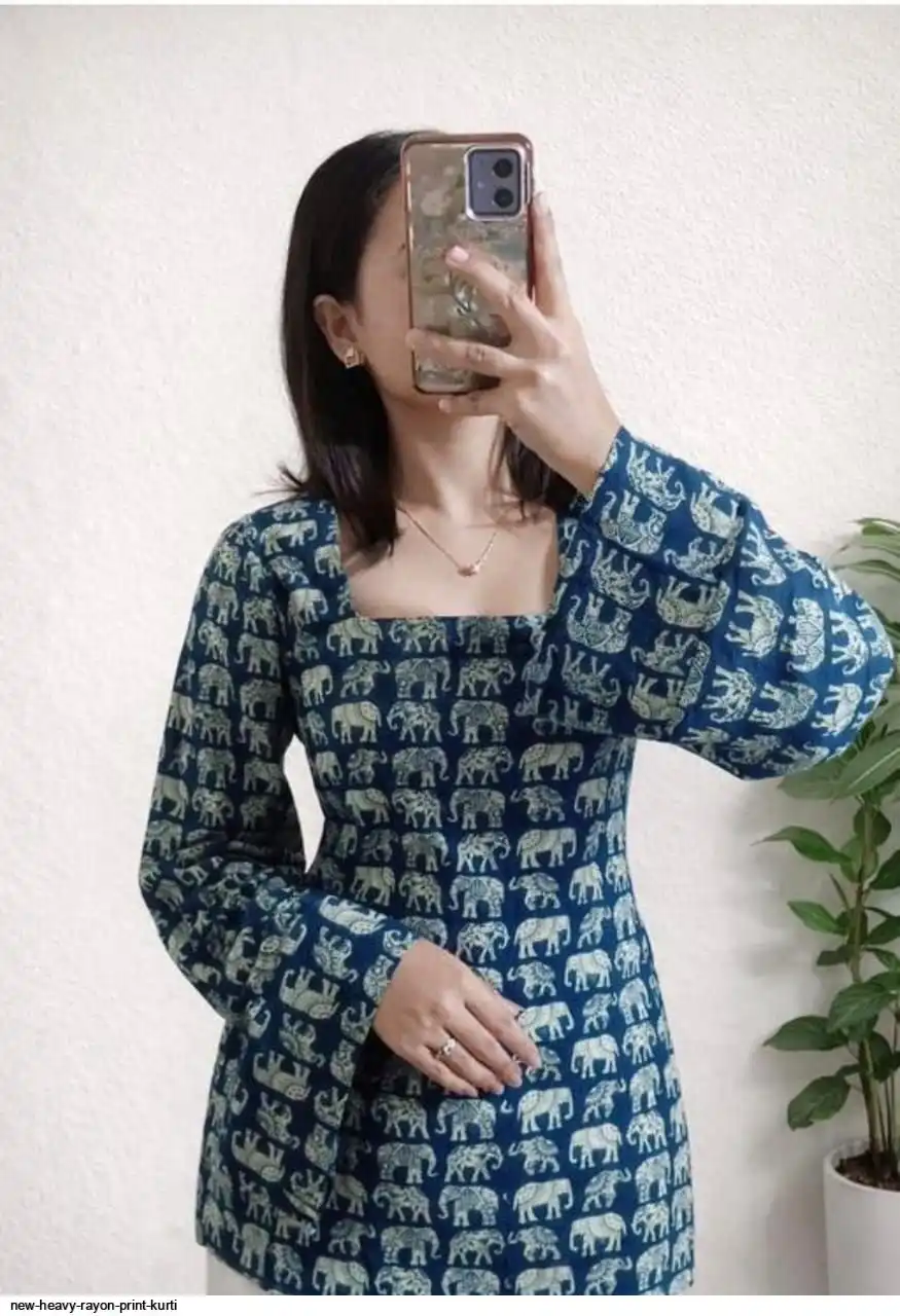 NEW HEAVY RAYON PRINT KURTI 5