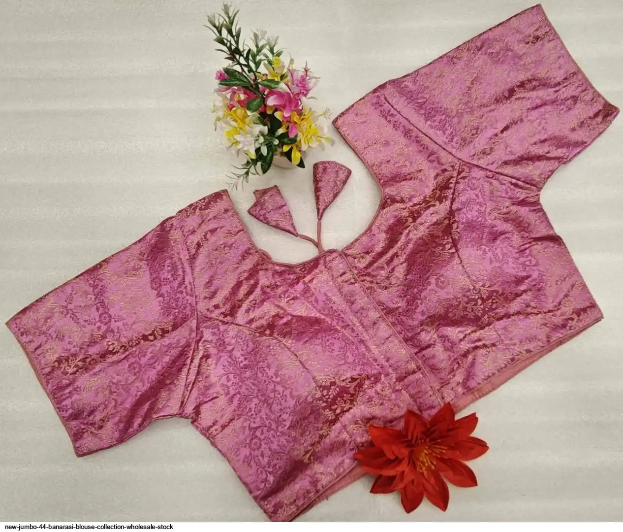 NEW JUMBO 44 BANARASI BLOUSE COLLECTION WHOLESALE STOCK N