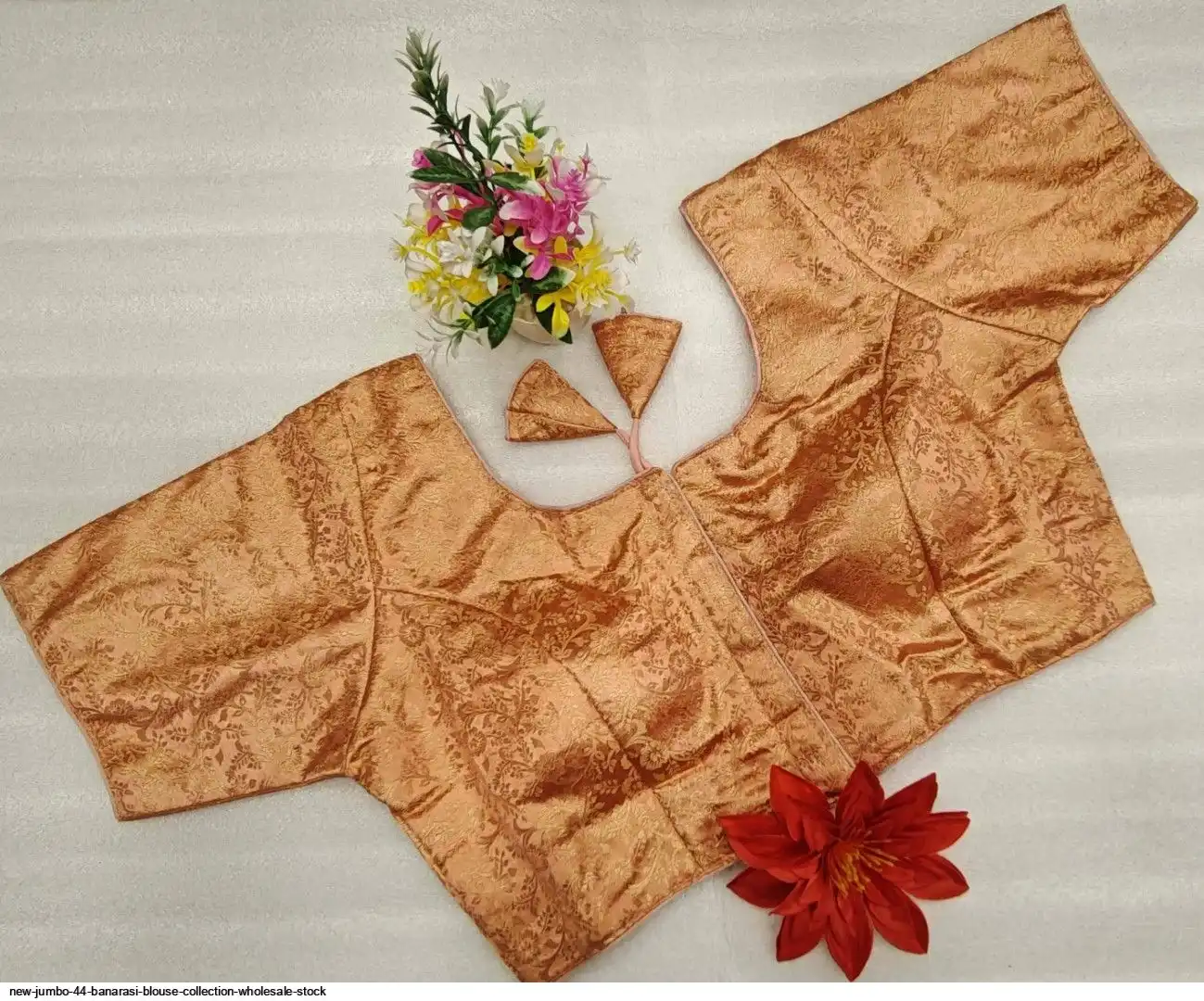 NEW JUMBO 44 BANARASI BLOUSE COLLECTION WHOLESALE STOCK S