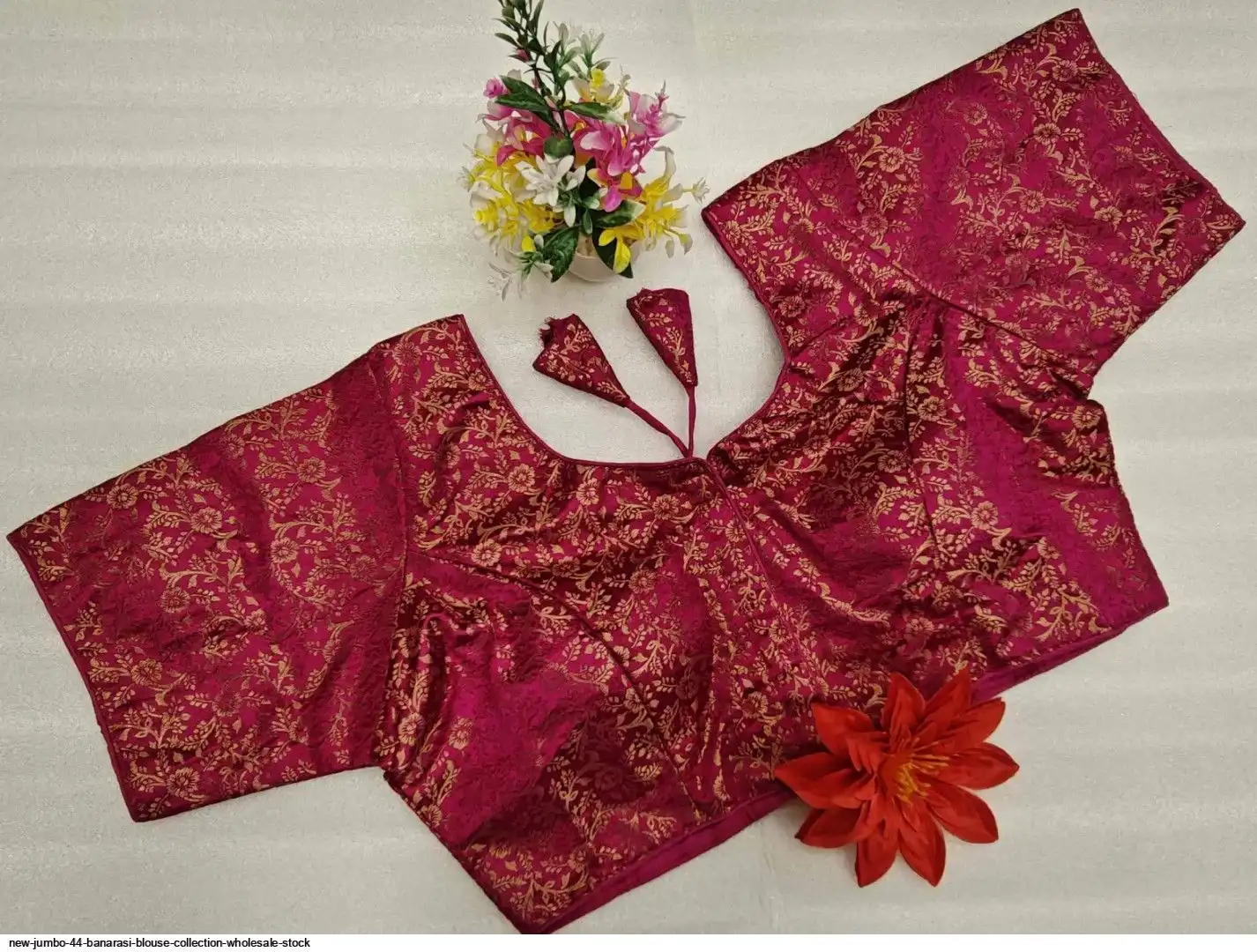 NEW JUMBO 44 BANARASI BLOUSE COLLECTION WHOLESALE STOCK T
