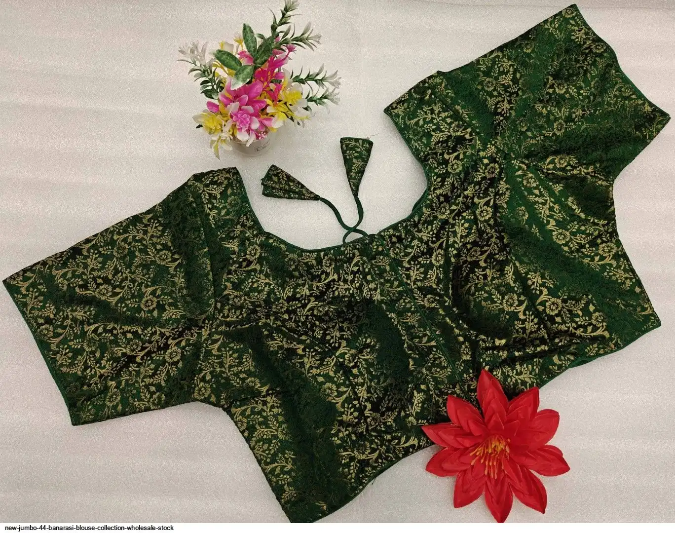 NEW JUMBO 44 BANARASI BLOUSE COLLECTION WHOLESALE STOCK I