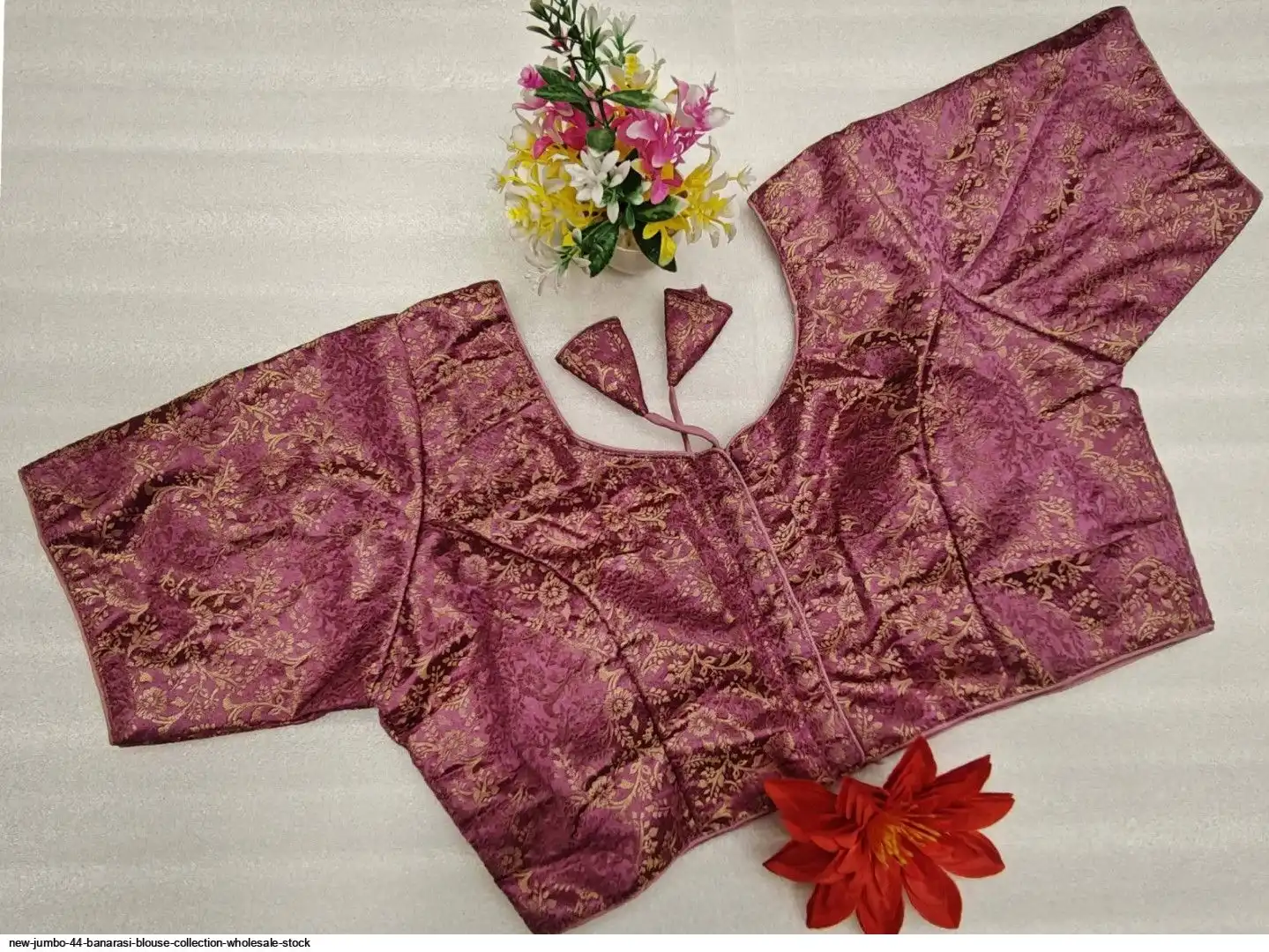 NEW JUMBO 44 BANARASI BLOUSE COLLECTION WHOLESALE STOCK B