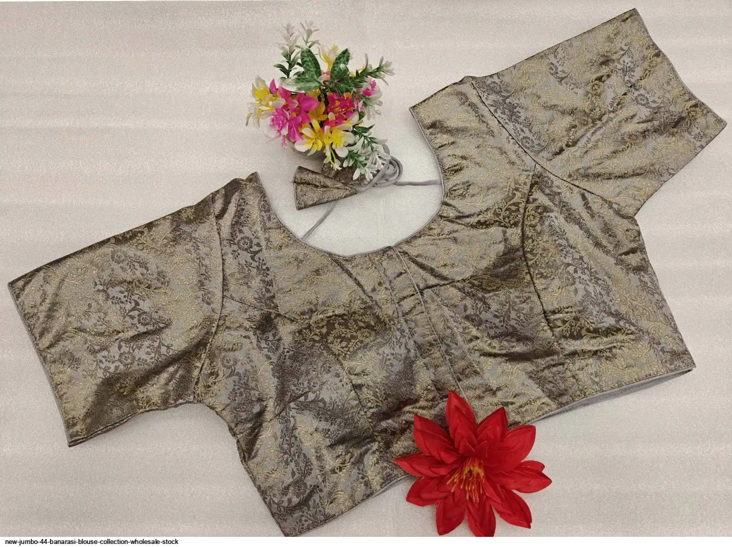 NEW JUMBO 44 BANARASI BLOUSE COLLECTION WHOLESALE STOCK G