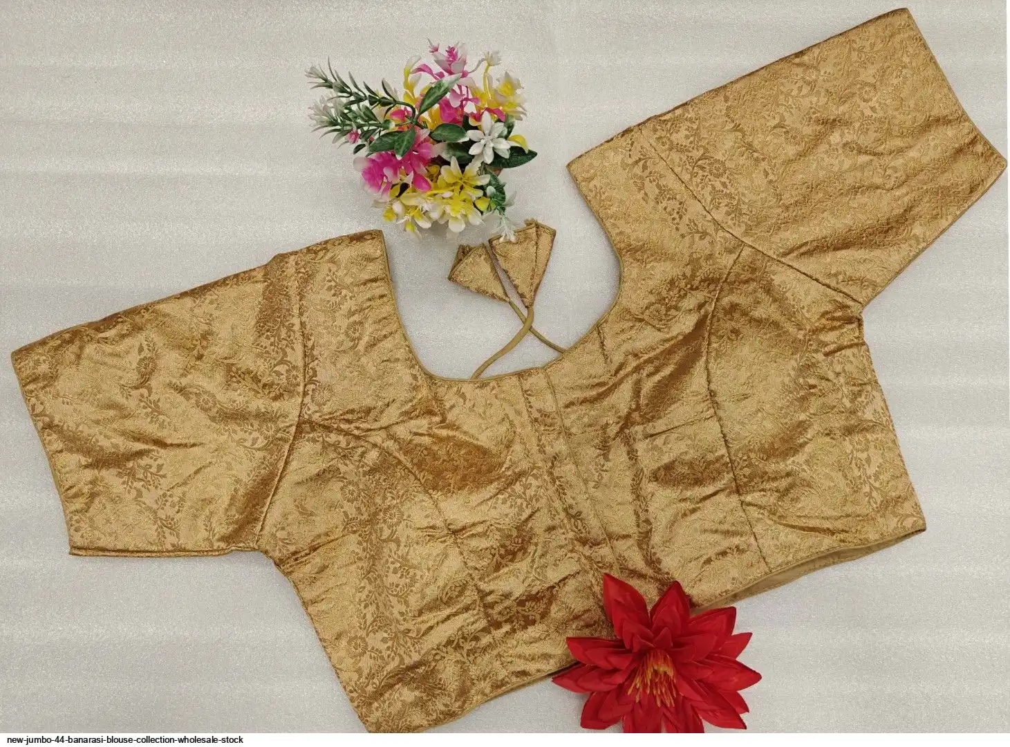 NEW JUMBO 44 BANARASI BLOUSE COLLECTION WHOLESALE STOCK E